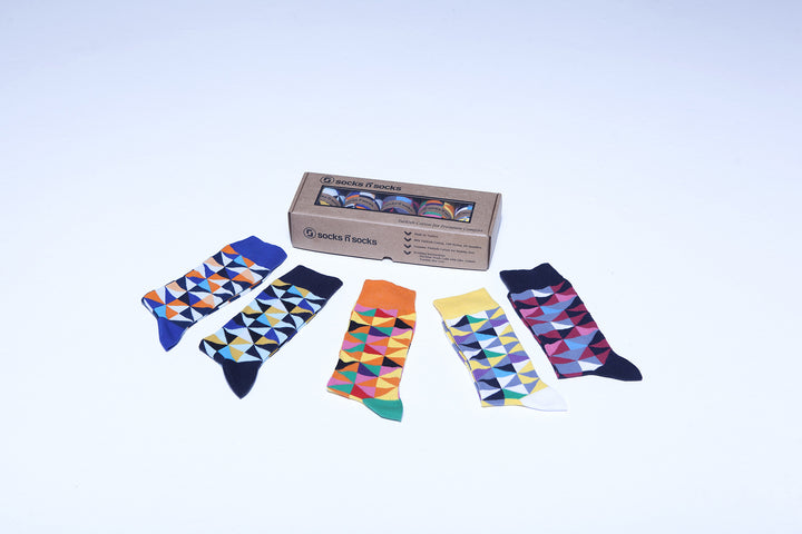 Mens Stylish Triangle Socks (5-Pack)
