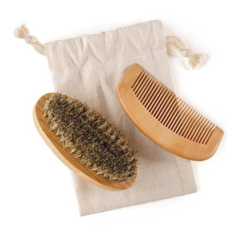 Wooden Beard Brush and Comb Set - Castlebeard